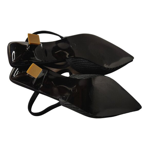 Pointed Toe Black Sling Backs, Size 9, Never worn - Picture 3 of 4